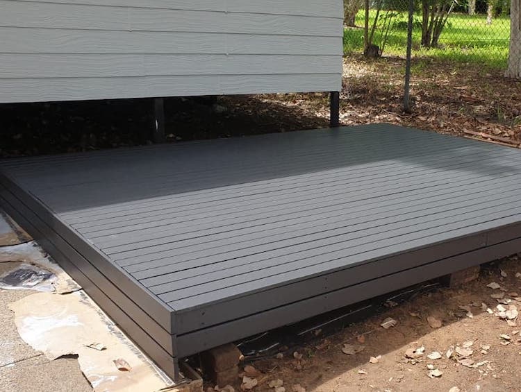 timber deck progress photo in townsville qld