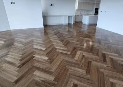 Blackbutt parquetry timber flooring with satin finish