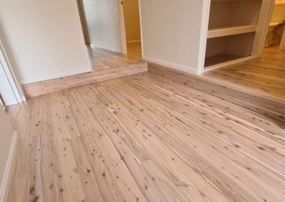 Douglas timber floor sanding and polishing lime wash finish