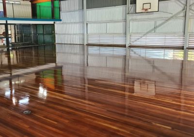 basketball court timber floor polishing